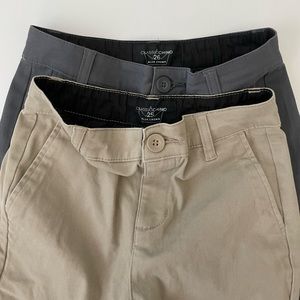 Blue Crown Tilly's Boys Classic Chino Khaki Gray Shorts Lot of 2 Sizes 25 26
